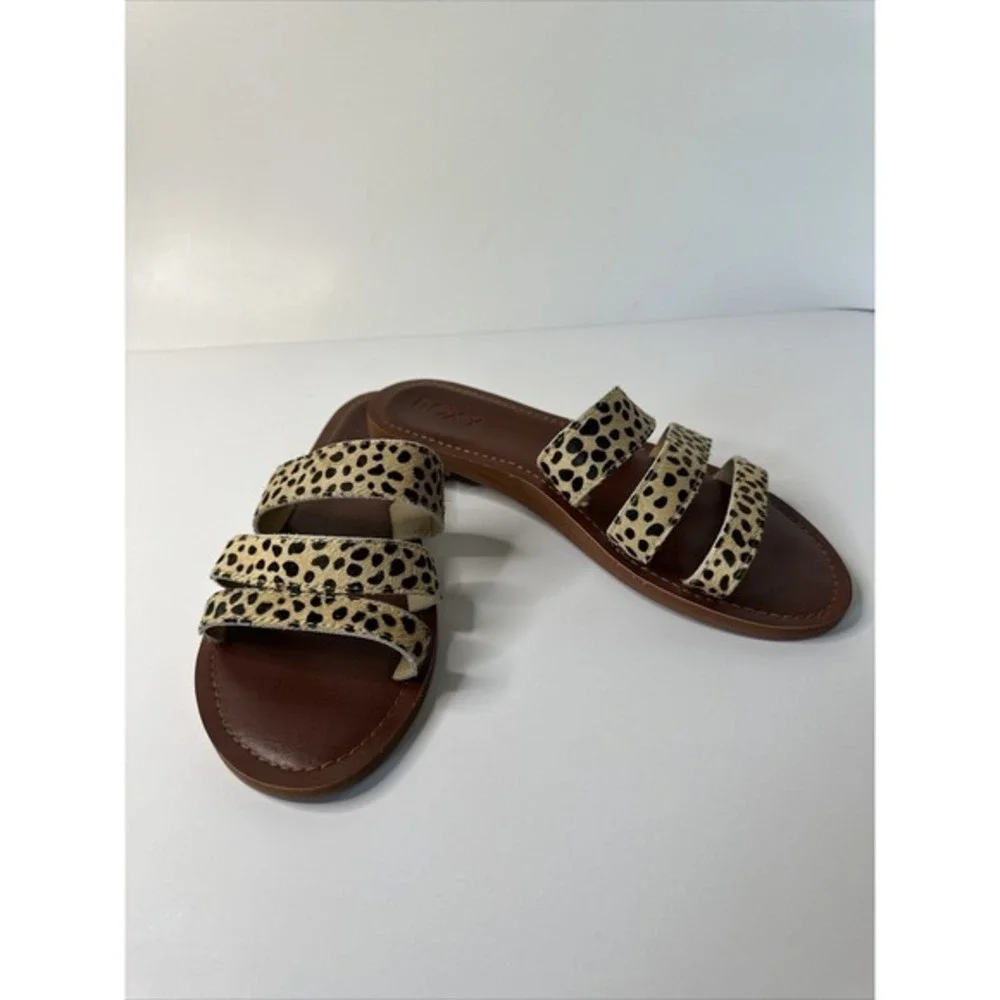 Roxy Women's Wyld Rose Leather Sandals CD4 Cheetah Print Size‎ US 7. Very Good.